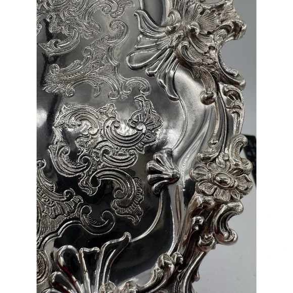 Old Sheffield Silverplate Salver by Corbell & Co Round Tray Silver Over Copper